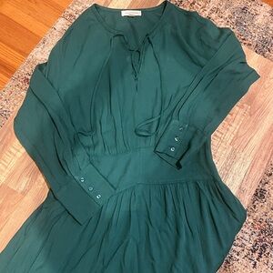 Treasure And Bond Long Sleeve Lace Up Midi Dress - NWOT
